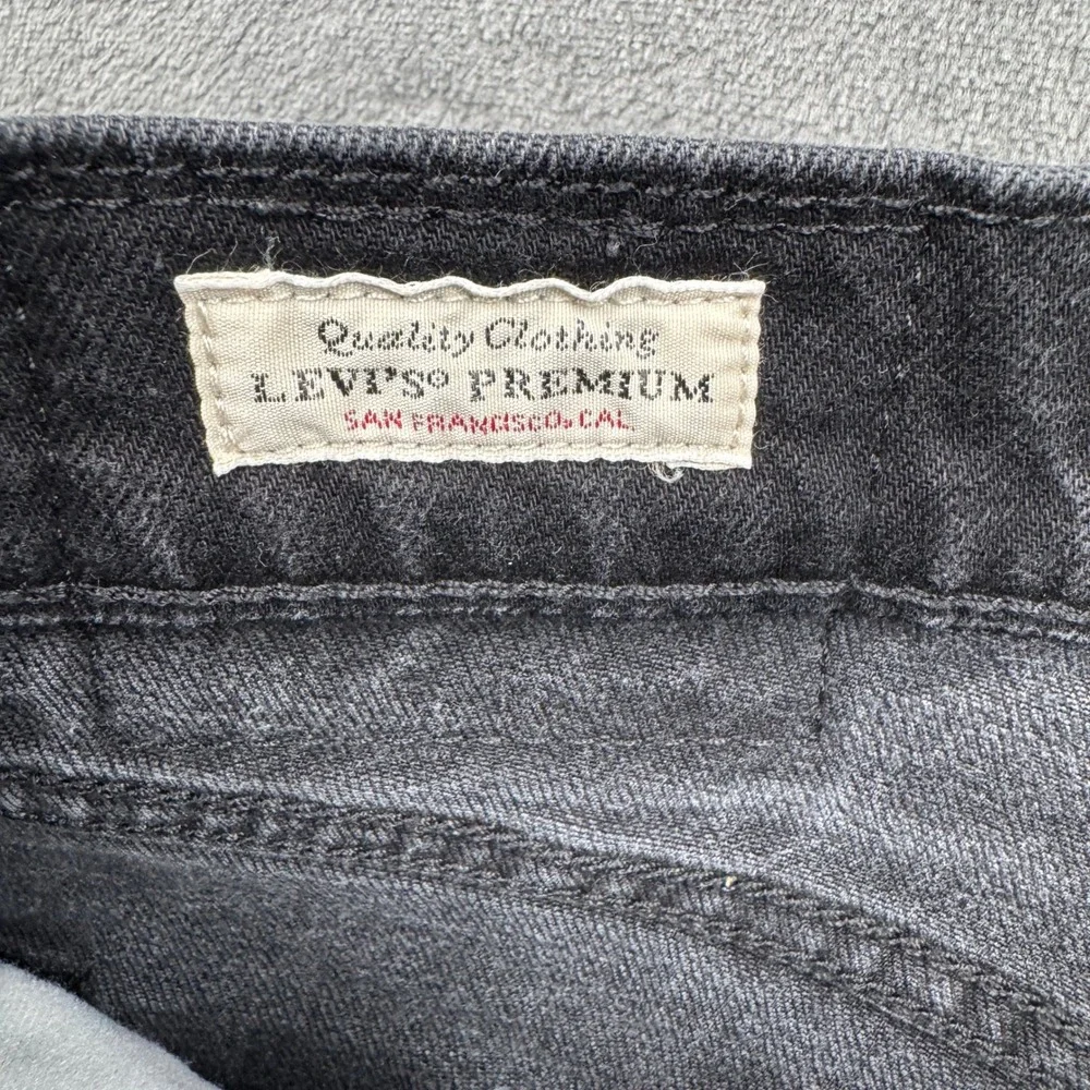 Levis Premium Denim Shorts Mens W34 Black Frayed Hem Cutoff Excellent